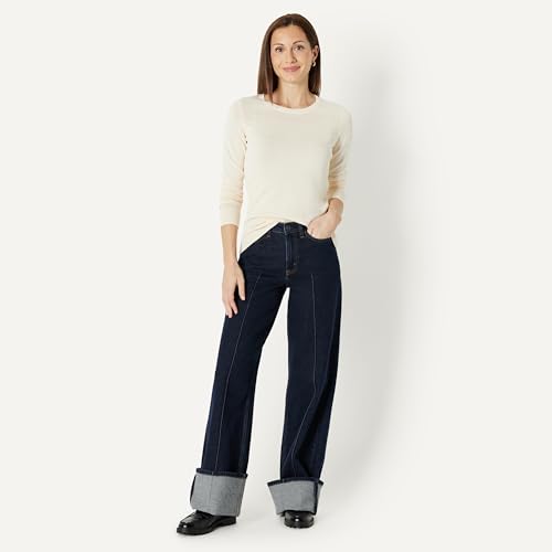Image of Amazon Essentials Women's Long-Sleeve Lightweight Crewneck Sweater, Flattering (Available in Plus Size)