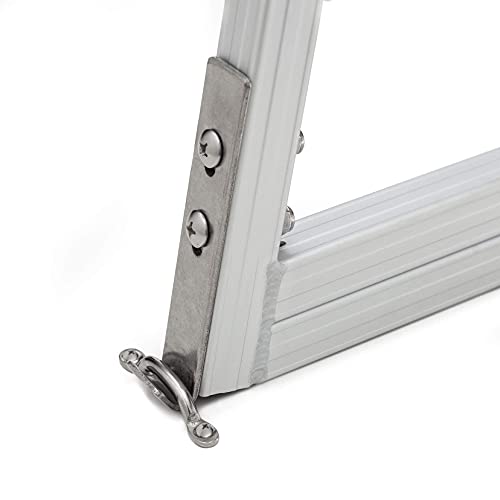 Aluminiowa 4-stopniowa zdejmowana drabina pokładowa do doku łodzi pontonowych morskich - wytrzymała konstrukcja, każdy krok 40 cm x 10 cm