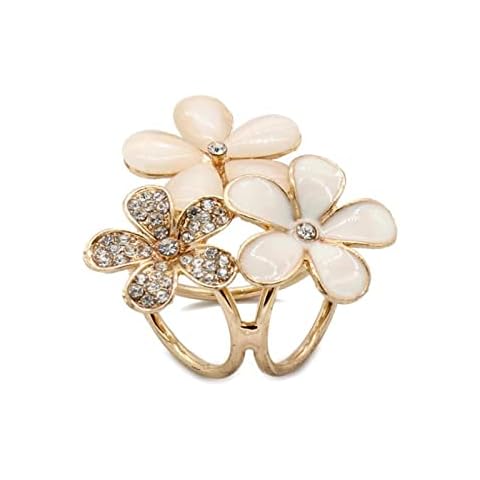 Scarf Ring Buckle Women's Flower Silk Scarf Shawl Ring Scarf Ring Buckle Clip for Women's Clothing, Neckerchief, Shawl Cover