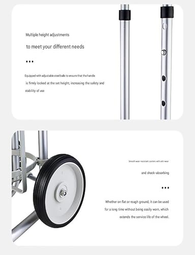 Wózki ręczne Nośnik tlenu z kółkami do szpitali i laboratoriów, regulowany wózek na butle ze stopu aluminium, stojak na butle gazowe do użytku domowego, wysokość 23,5 cm