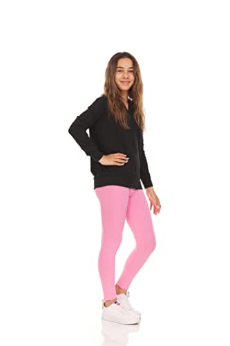 Girls Leggings, Cotton Spandex Stretch Pants - Kids Dance, Yoga And Ballet Tights, 5-Pack/Black, Grey, Pink - Small 4 #TOP1