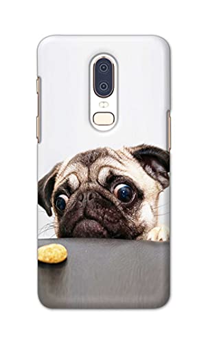 Image of PRINTFIDAA� Printed Hard Back Cover Case for OnePlus 6 Back Cover (Pug Dog) -2808
