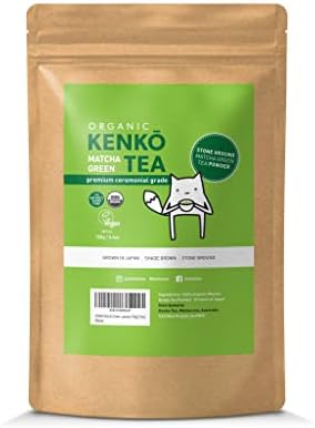 KENKO Matcha Green Tea Powder [USDA Organic] Ceremonial Grade, Authentic, First Harvest, Quality Japanese Matcha for Better Health & Energy. 50 Servings in a 100g [3.5oz] Bag