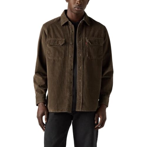 Levi's Men's Classic Worker Long Sleeve Shirt, (New) Coffee (Corduroy), Medium