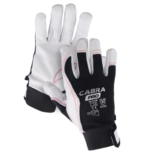 Guanti Da Lavoro In Pelle Di Capra Sintetica, Bianchi, Per Edilizia, Giardinaggio, Professionale, Taglie S M L XL