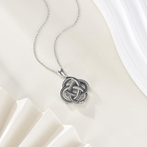 Collier viking homme pendentif nœud celtique et double serpent gothique en argent