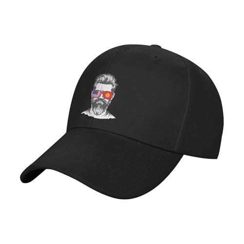 Kyrgyzstani American Half Flag Boy USA Kyrgyzstan Classic Duckbill Caps for Stylish Sun Protection Black2