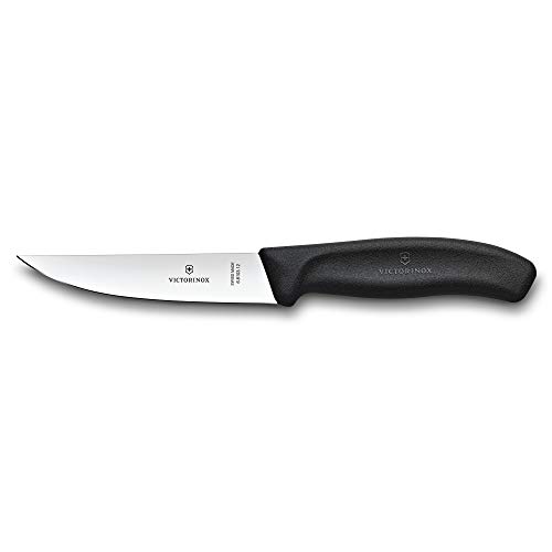 Victorinox Swiss Classic Tranchiermesser, 12 cm, Ergonomischer Griff, Schmale Klinge, Schwarz