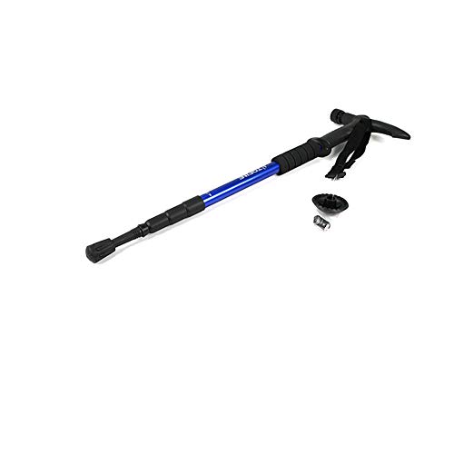 HealthyLife Luz Led Bastón Trekking Aleación Aluminio Ultraligero Multifuncional Anti-Shock Bastones Longitud Ajustable,para Actividades Aire Libre Senderismo Blue