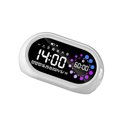 Reloj despertador digital LED con 2 niveles de control de volúmenes, función de repetición para personas que duermen mucho y decoración moderna del hogar, reloj despertador fuerte para personas que