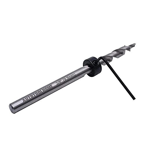 Autotoolhome 3/8" Pocket Hole Drill Bit With Depth Stop Collar 6.5" Length Replacement Twist Step Drill Bit For Manual Pocket Hole Jig Master System #TOP7