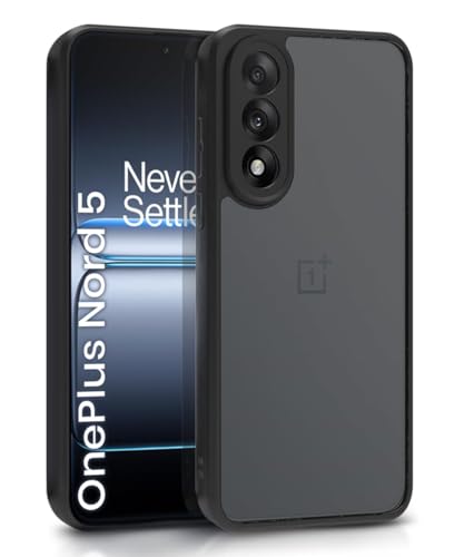 Image of WOW IMAGINE Translucent Hybrid Back Case Cover for 1+ OnePlus Nord 5 Smoked Matte Back | Shock Proof 360 Degree Protection | Protective Hard Case - Matte Black