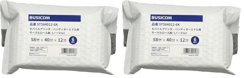ビジコム純正 国産 感熱レジロール紙 58mm幅×外径40φ×内径12mm 6巻入 芯あり ノーマル保存 MP-B20･SM-L200･SM-S210i2 モバイルプリンタ対応 ST584012-6K (× 2)の商品画像（Amazon）