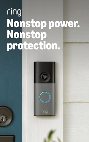 Ring Wired Doorbell (newest model), Wide-Angle Retinal 2K, up to 6x Enhanced Zoom, pair with Alexa or Ring Chime for in-home alerts, Speckled Gray - 1