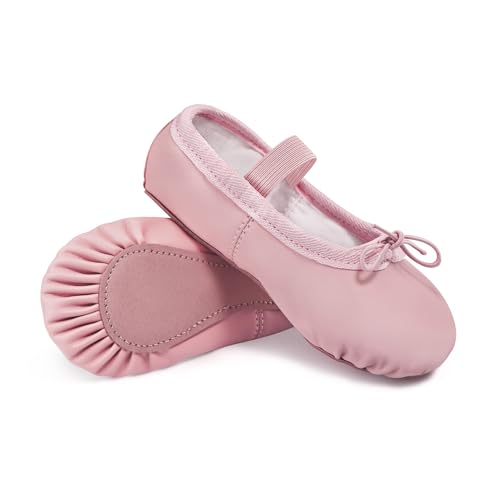 Image of Dynadans Kids PU Ballet Slippers for Girls Boys Toddler Big Kid | PU ballet slippers, pre-sewn elastic. Soft flexible sole. For girls, boys, toddler & big kid. Ideal for ballet, yoga, recital