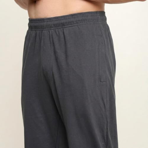 Image of MARK LOUIIS Men's Baggy Trackpants | Regular Fit Cotton Sweatpants with Drawstring Waist & Side Zipper Pockets | Oversized Casual Track Pants for Gym