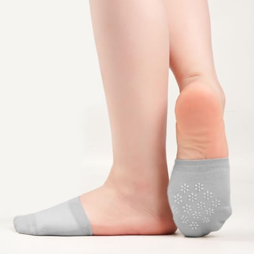 Image of Toe Socks Womens for Mules, Half Socks Toe Topper Covers No Show Invisible Non-slip Liners for Clogs 4 /6 /8 Pairs
