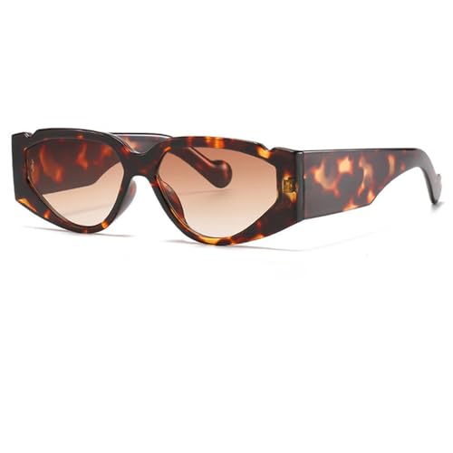 Lunettes rétro vertes et grises punk, verres carrés et look œil de chat à haute protection UV400