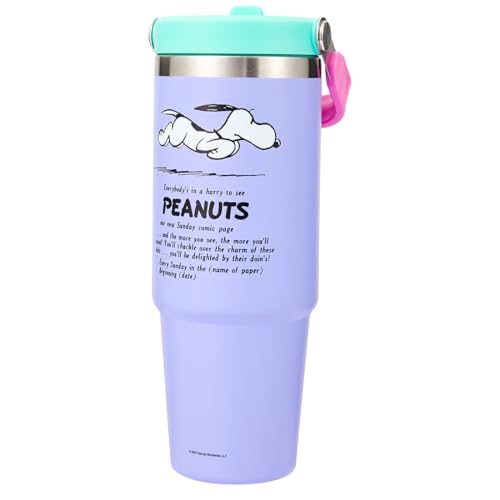 Image of MINISO Snoopy 30oz Stainless Steel Insulated Tumbler With Handle Straw Lid