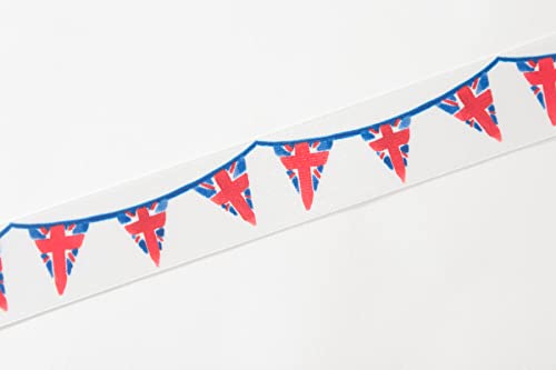 Berisfords Satin Jubilee Ribbon British Bunting 35mm Wide 20m Reel White/Multicolour - Image 4