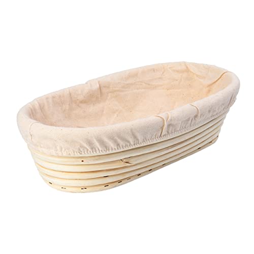 Cabilock Proofing Basket with Removable Cloth Liner Natural Cane Bread Baking Tool for Rising Dough Rectangle Shape for Sourdough Artisan Bread Making