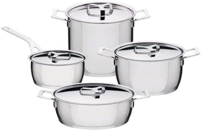 Set Pentole Acciaio Inox 12 Pezzi Con Manici Dorati - Per Tutti I Piani Cottura, Incluso Induzione