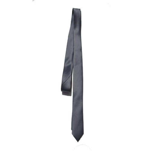 Covona men's super skinny solid charcoal tie