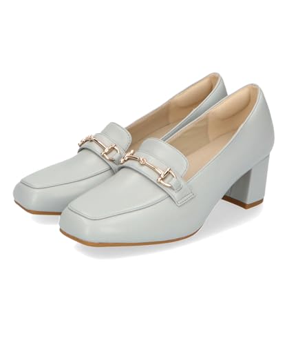 [オリエンタルトラフィック] パンプス レディース スクエアトゥ 大きいサイズ 小さいサイズ 厚手クッション入りつま先・土踏まず・踵クッション入り ヒールローファー シンプル R-3214 BLUE(24SS) 24.0 cm