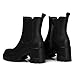 CELLENZ Women Chelsea Ankle Boots: Fashion Platform Boots - Chunky Heel Low Booties Womens - Black Leather 2026 Ankle Boot Night out Work Trip Size 10
