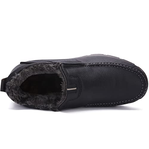 Image of COSIDRAM Men Shoes Winter Snow Boots Cotton-Padded Slip on Casual Warm Walking Sneakers Waterproof House Shoes