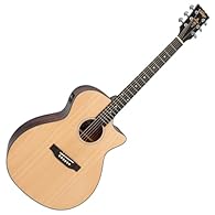 VINTAGE STAGE SERIES VEC1900N 'GRAND' CUTAWAY ELECTRO-ACOUSTIC GUITAR - NATURAL Top: Solid Spruce Back & Sides: Mahogany Electronics: Volume, bass, treble, phase Electro Acoustic Guitar