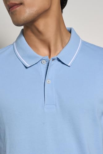 Image of Peregrine by Pantaloons Men's Solid Slim Fit Polo Shirt