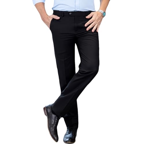 SevenBoy Men's Dress Pants Slim Fit Flat Trousers Regular Fit Business Suit Pants