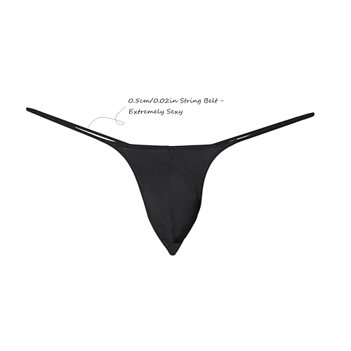 Men's Cotton G-string 0.5MM String Thong Sexy T-back Seamless Low Rise 3 Pack3