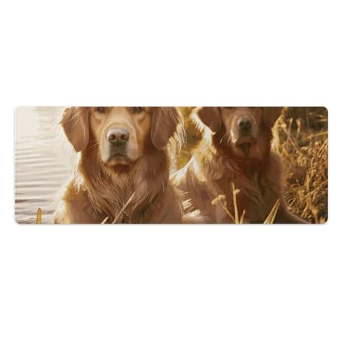 Tapis de souris de jeu illuminé avec Golden Retrievers pour la maison