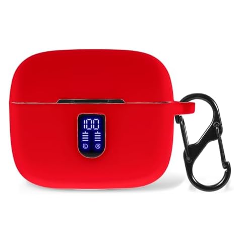 Claiol Silicone Case for TAGRY X08 Wireless Earbuds, Premium Shockproof TAGRY X08 Case Cover with Carabiner. (Red) Cover