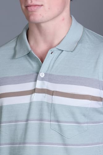 Image of SANE ORIGINALS T-Shirt for Men with Pocket || Textured Striped Polo for Men