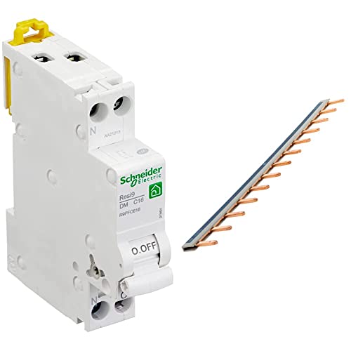Schneider Electric SC5R9PFC616R - Disyuntor, color blanco & Zenitech 150010 peine 13 módulos, Negro/Blanco Cover