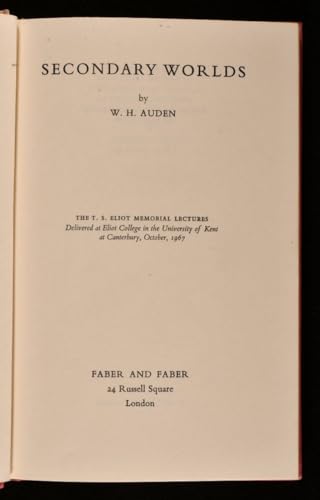 Secondary worlds: The T. S. Eliot memorial lect... 0571083897 Book Cover
