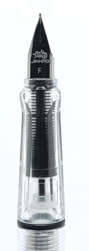 Image of QALAM KAARI White Transparent Fountain Ink Pen with Ink Converter Pump | Clear Transparent Body Fountain Pen with Fine Nib(0.5mm) | Zero Ink Leakage Smooth Writing Ink Pen