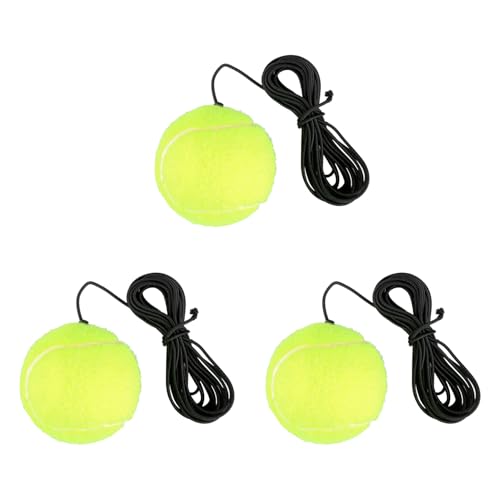 Tabanzhe 3 PCS Cord Tennis Ball Trainer Tennis Training Balls and String Replacement Set Rebound Practice Equipment Accessories for Beginner Adults Solo Training