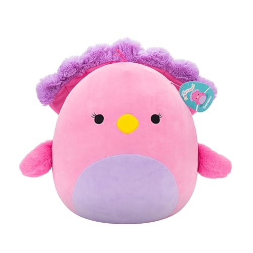 Squishmallows Original 14in Sweetpea The Pink and Purple Peacock – Official Jazwares Plush (Large)