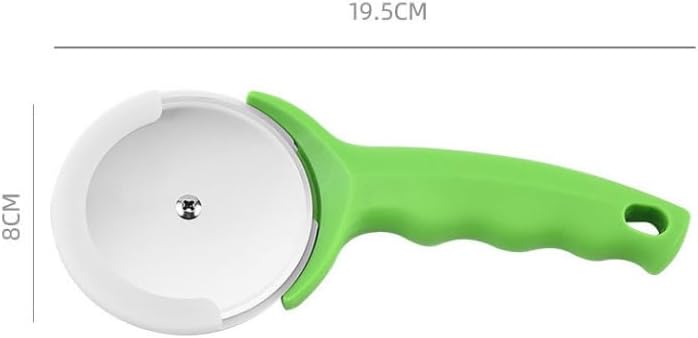 2Pcs Stainless Steel Pizza Cutters, Wheel with Non-Slip Handle, Green