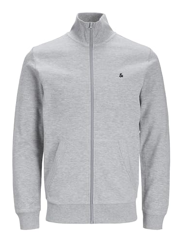 JACK & JONES Paulos Sweat Zip PLS Sudadera, Gris Claro, 5XL para Hombre