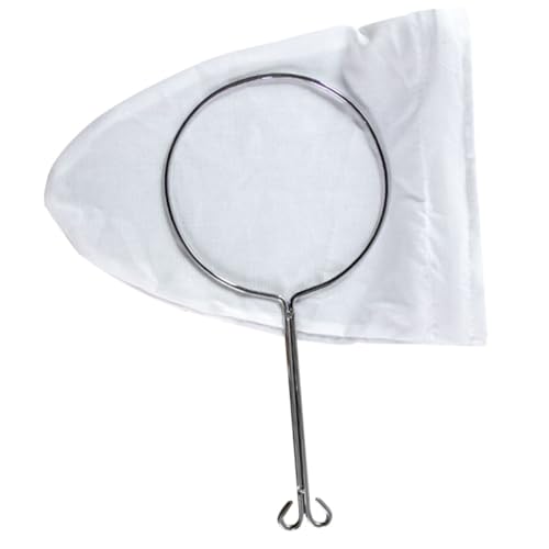 WEKADRIN Bolsa Filtro Malla Fina Reutilizable con Anillo y Cremallera Filtro para Leche Vegetal Soja Té y Jugos Bolsa Malla Cocina Práctica con Marco Acero Inoxidable y Asa Colgante