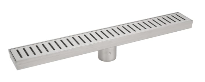 Sandy Beach Linear Shower Drain 500mm - Ideal Linear Shower Waste Solution, Stainless Steel Drain Channel, Slotted Shower Trap for Efficient Water Flow, Easy-to-Clean Floor Drainage - Silver, 500mm
