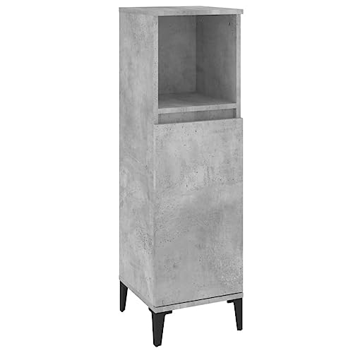 Mueble de baño gris hormigón con gran capacidad de almacenaje vertical 3