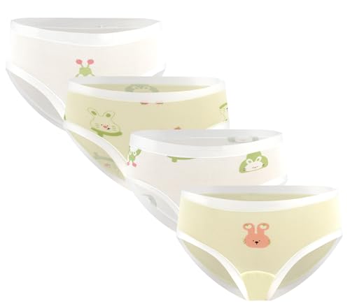 SEAUR Teen Girls Seamless Briefs Mid Waist Soft Knickers Cute Printed Underwear 4 Pack 6-16 Years