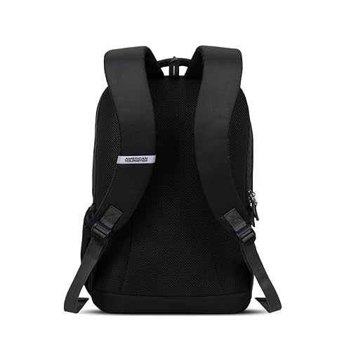 Image of American Tourister Vion Laptop Backpack | 33L Volume | 17 Inch Laptop Compartment | Multiple Compartments | Spacious Design | Black | 1 Year Global Warranty