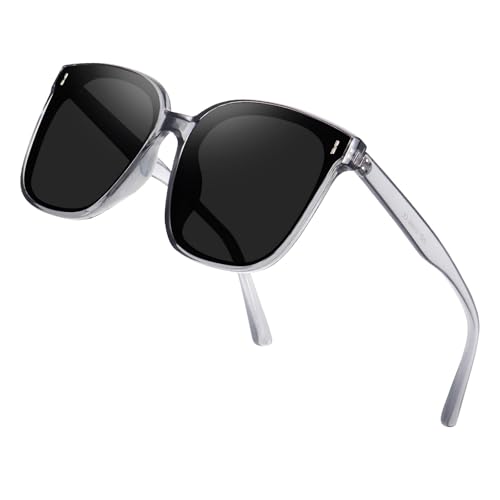 Image of IFLASH Oversized Polarized Square Sunglasses for Women Men Vintage Glasses with Flat Lens Fashion Stylish Shades